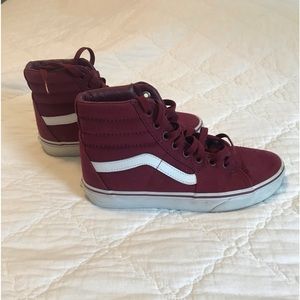 Vans High Tops Size 6 Burgundy